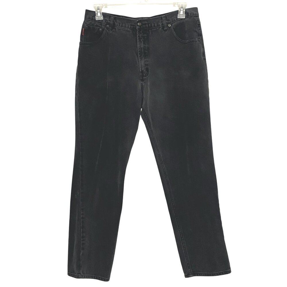 Vintage Bugle Boy 705 Womens Jeans 36W‎ Faded Black Denim Grunge 80s 90s Tapered